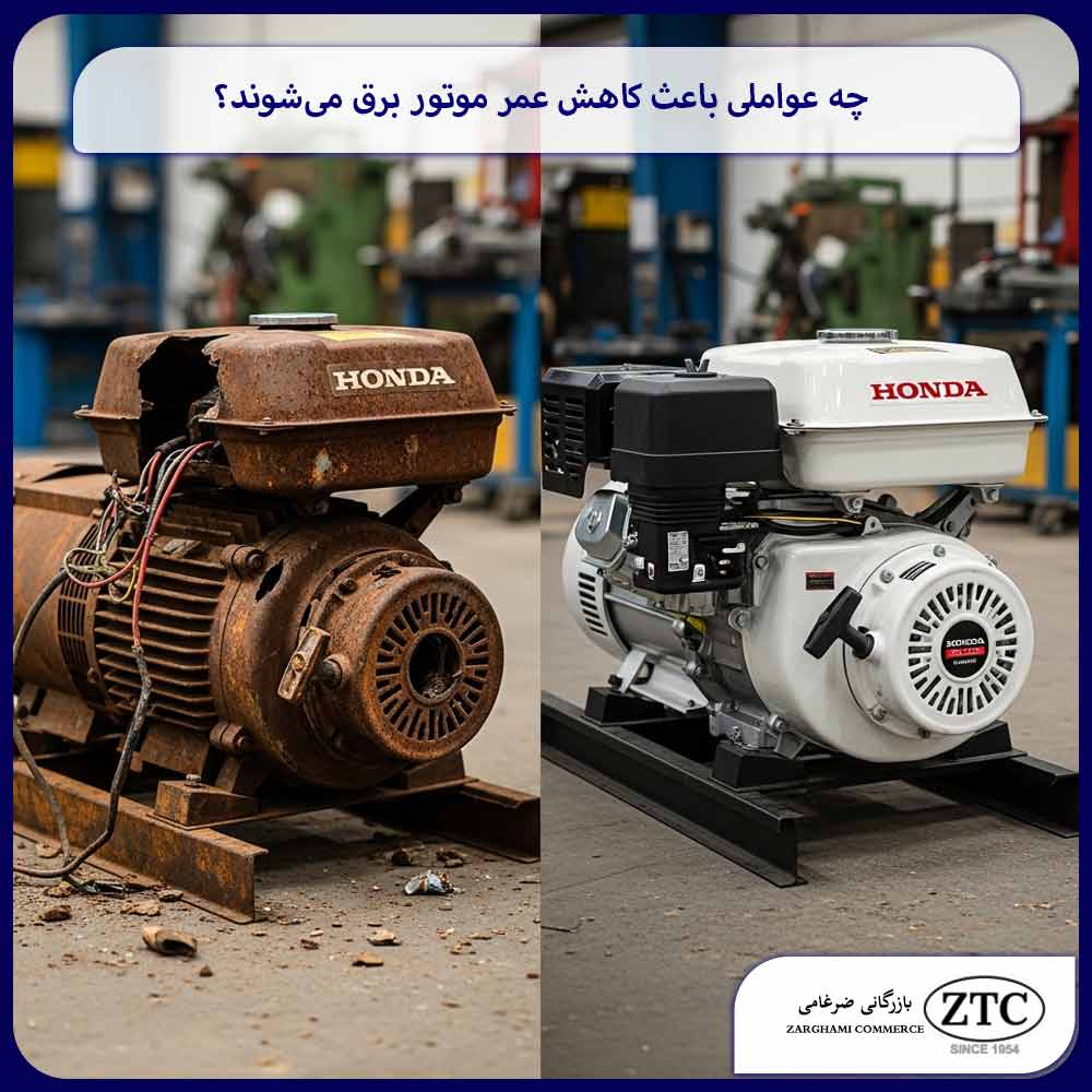 چه عواملی باعث کاهش عمر موتور برق می‌شوند؟